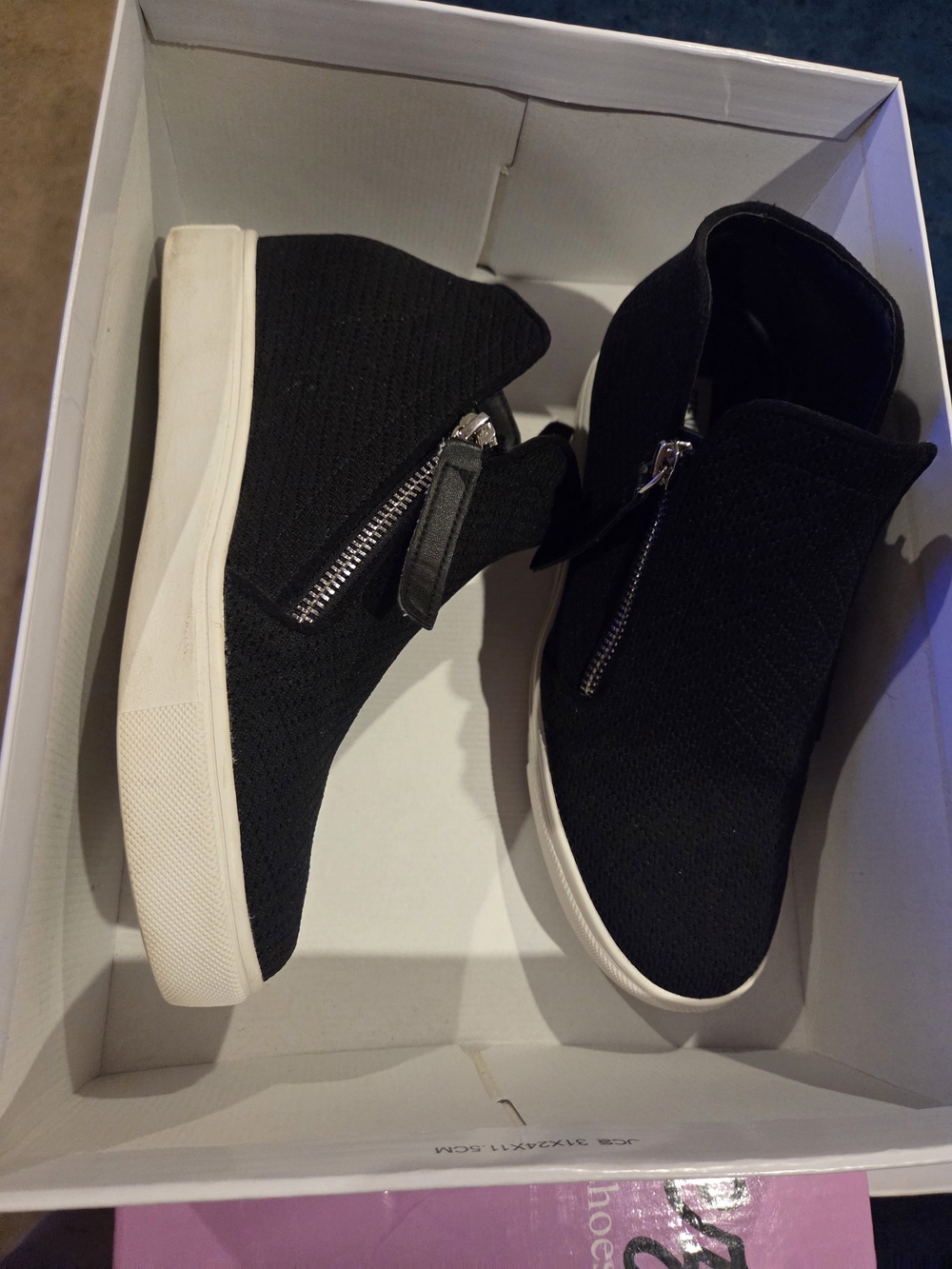 Steve Madden Black Knit Ankle Booties with White Sole